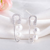 White Pearl Ball Earrings Stud