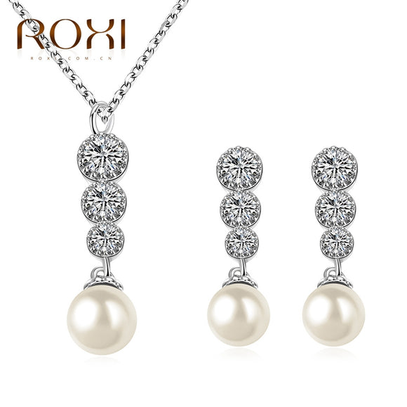ROXI Pearl Charms Earrings/Long Necklace I