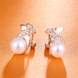 Rose Gold Crystal Stud Earrings