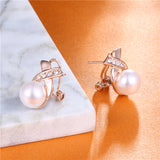 Rose Gold Crystal Stud Earrings